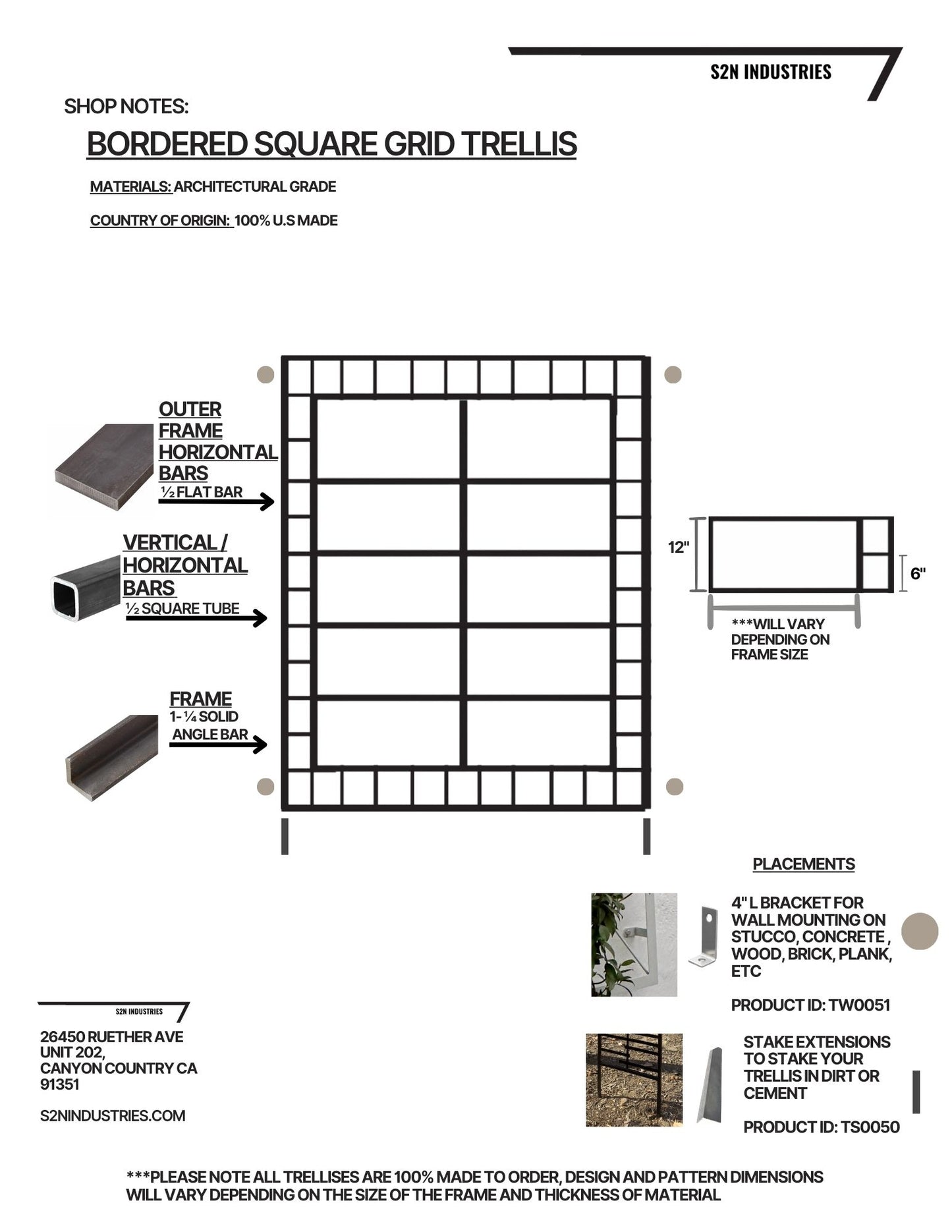 Square Grid Bordered Trellis