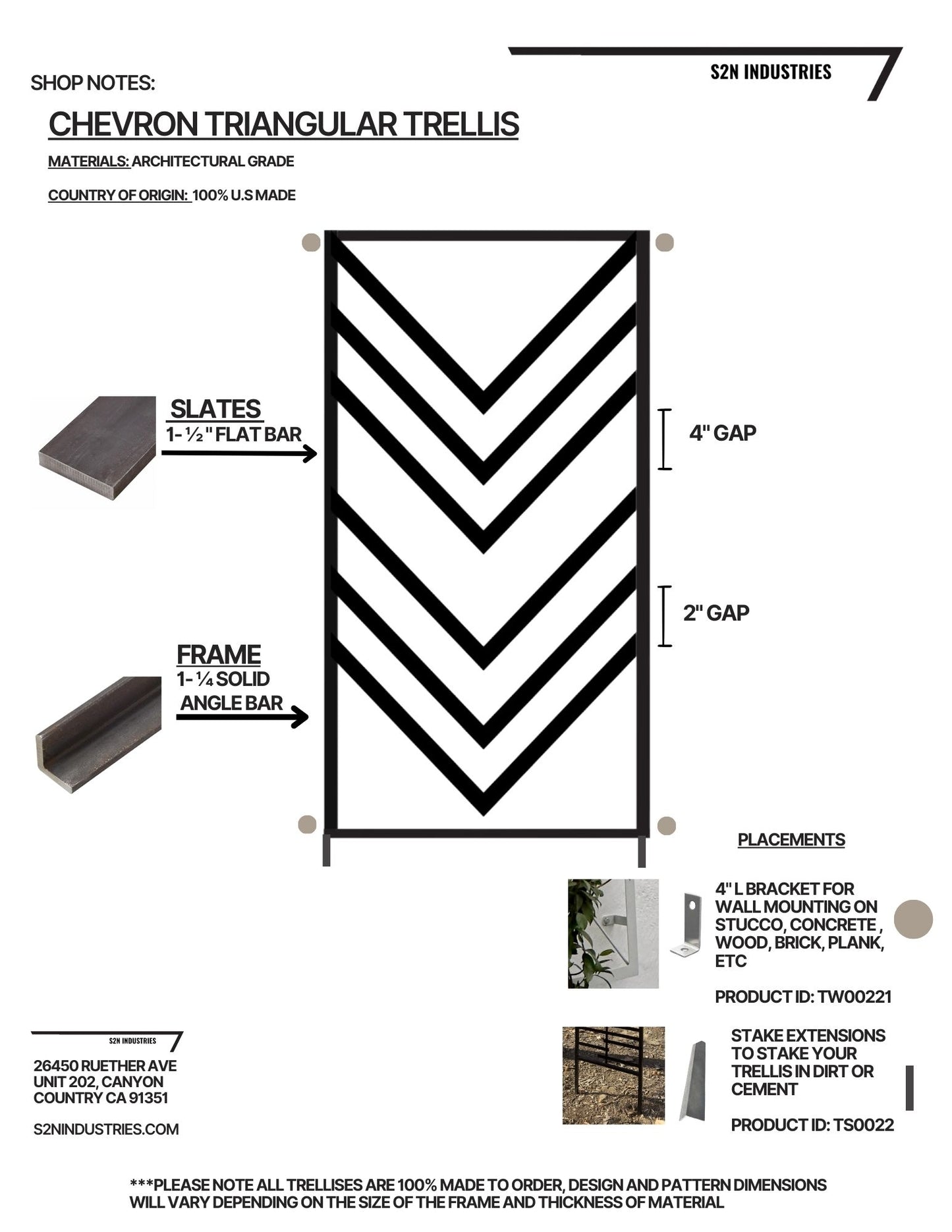 Triangular Grid Stand Alone Trellis Frame