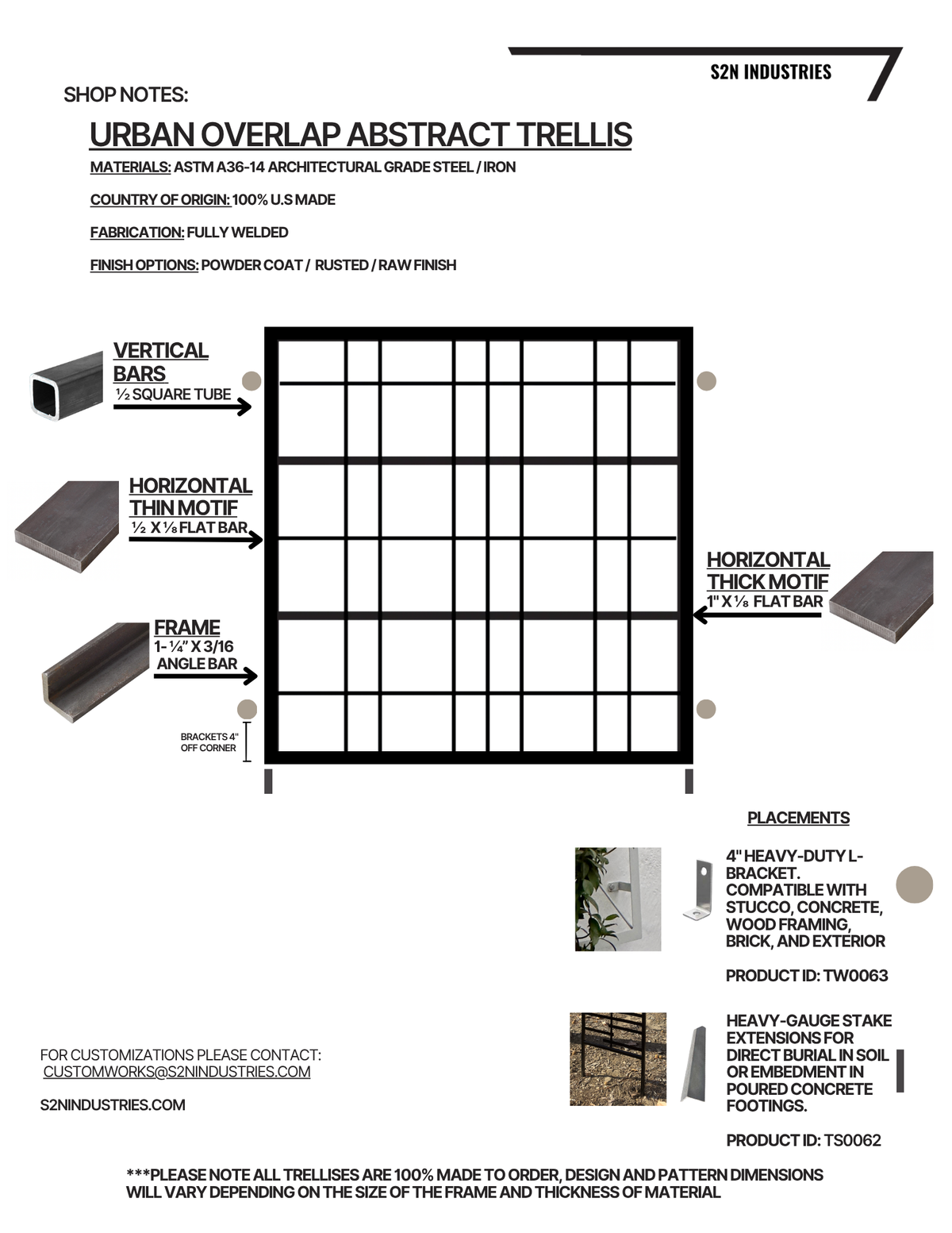 Urban Overlap Wall Mounted Trellis