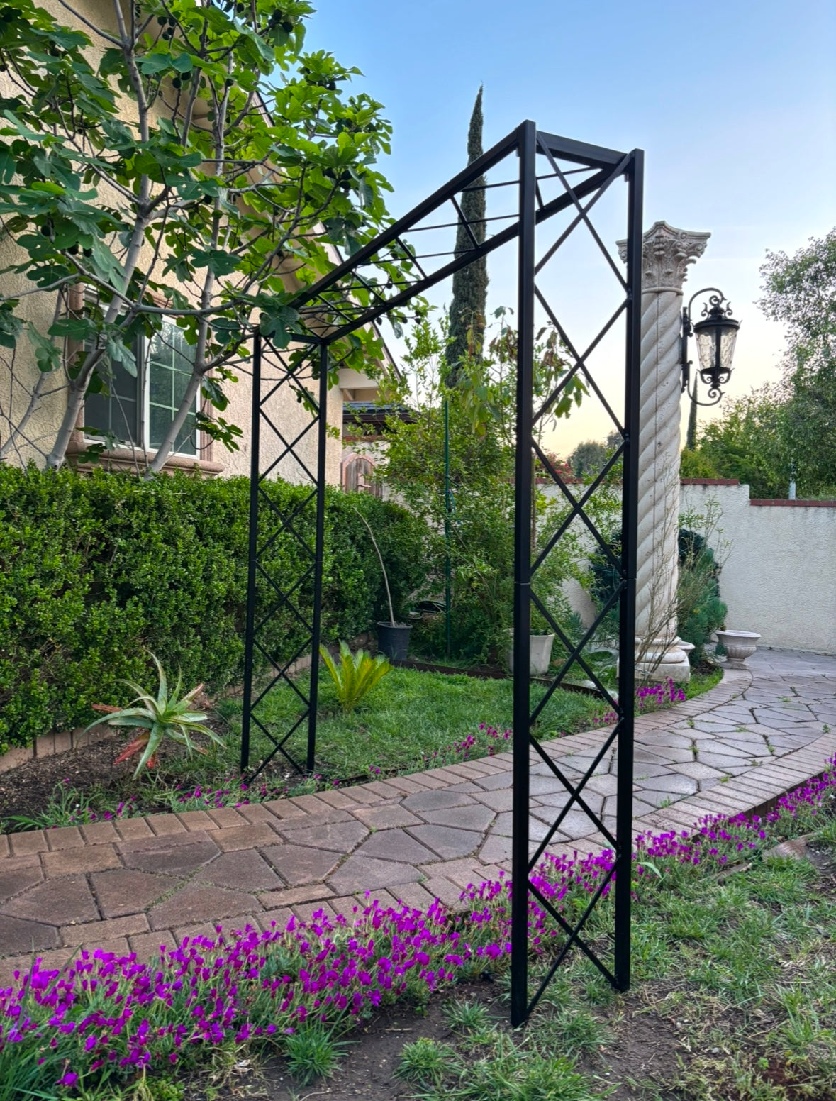 wrought iron diamond arbor