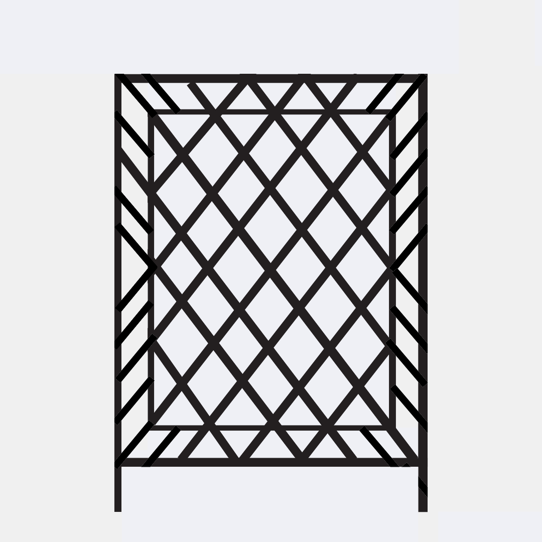 Inverted Diamond Trellis Privacy Stand Alone Trellis
