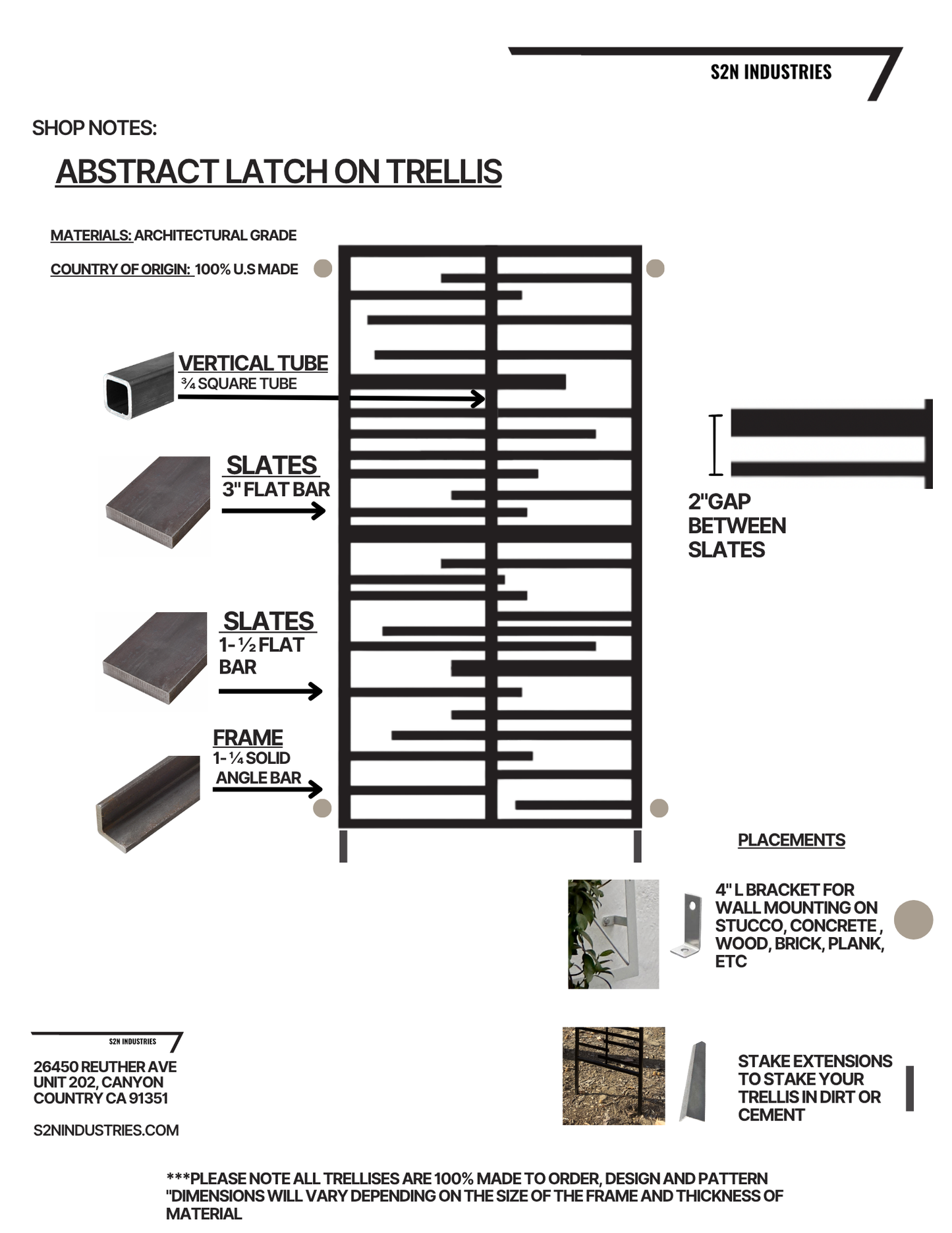Abstract Latch On Plant Trellis Wall Mounted