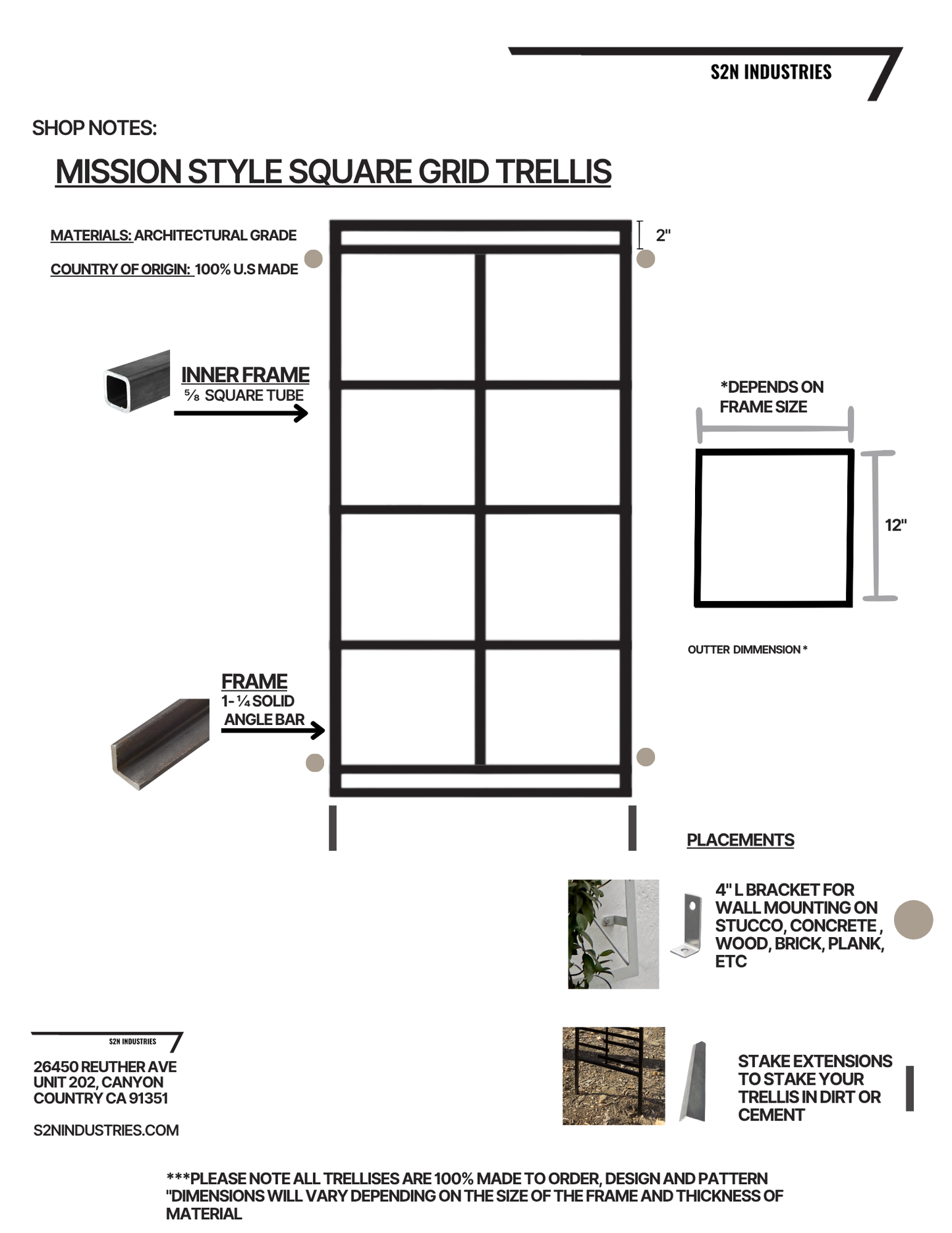 Mission Square Grid Trellis