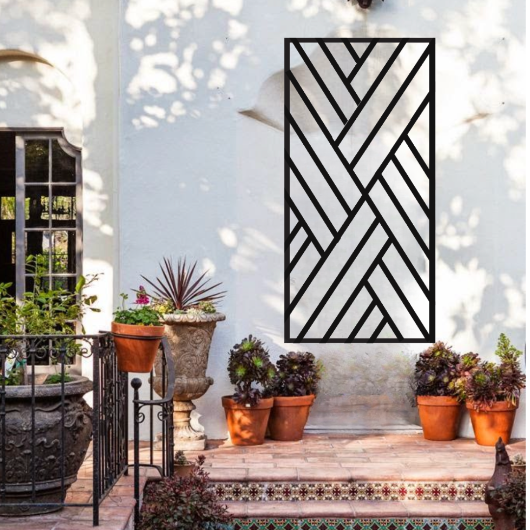 Modern Knotted Overlap Wall Hung Metal Trellis