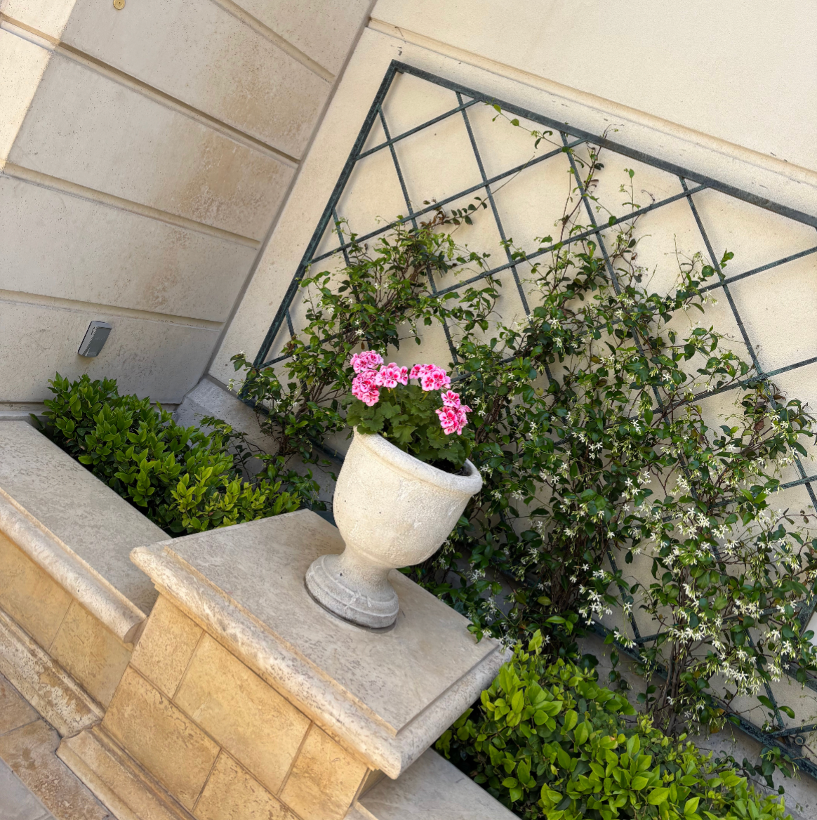 modern patio flat bar diamond trellis