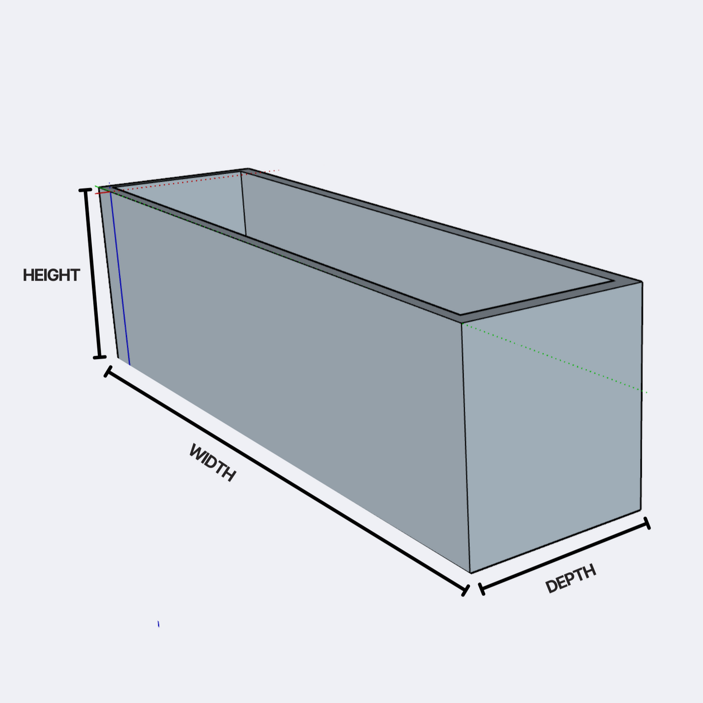 custom made steel cubed planter dimmensions