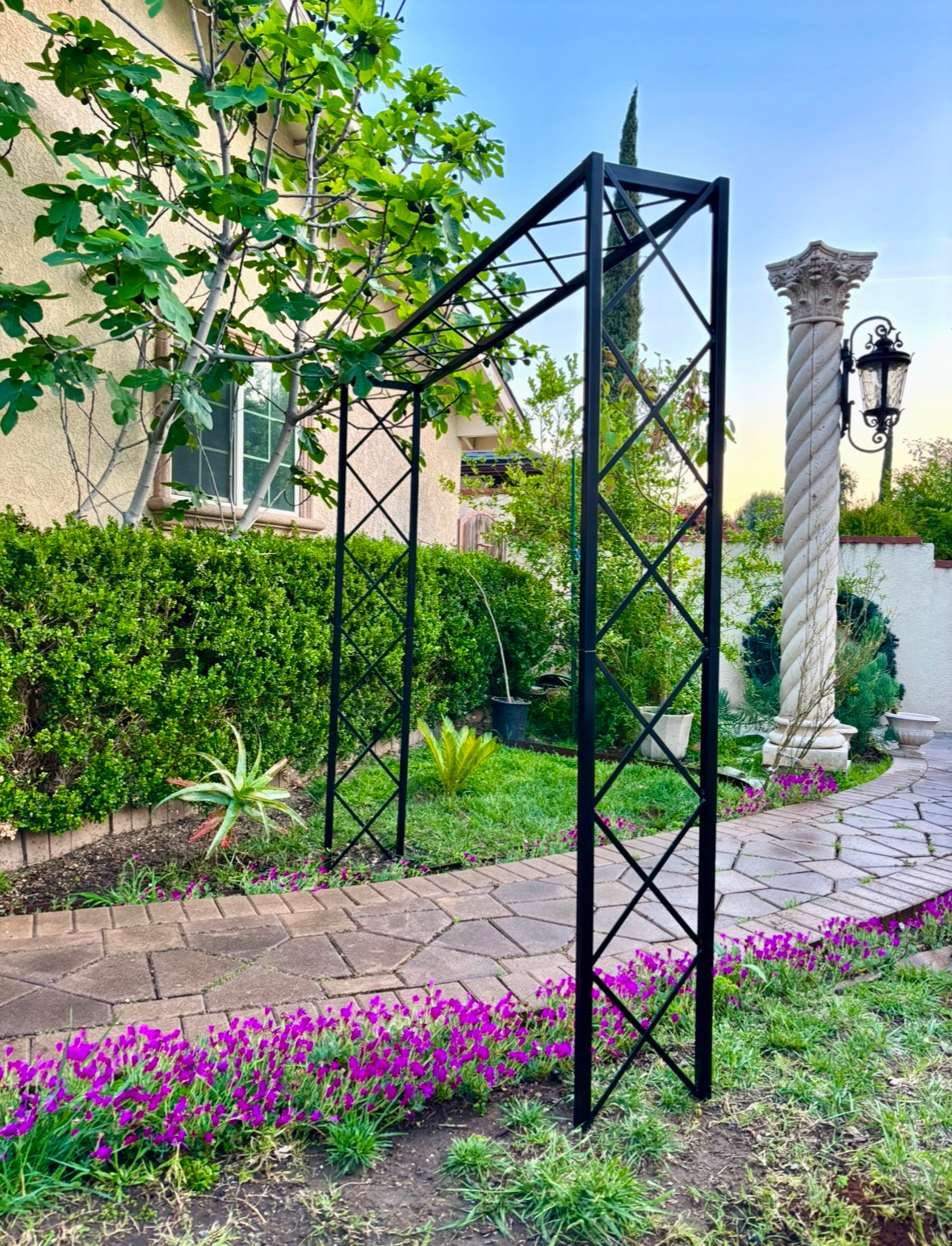 heavy duty iron diamond pergola