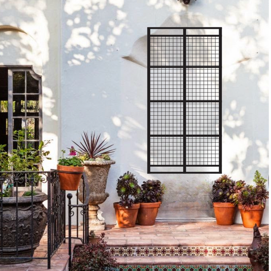 Tall Double Framed Square Grid Stand Alone Trellis