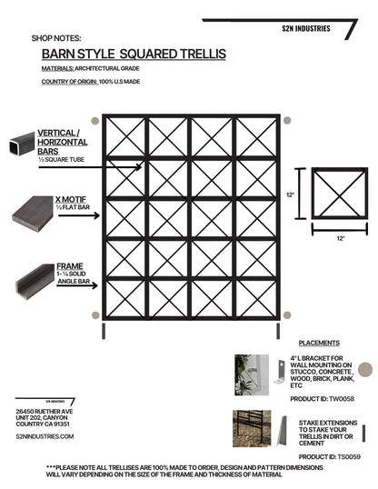 Squared Barn Style Trellis 