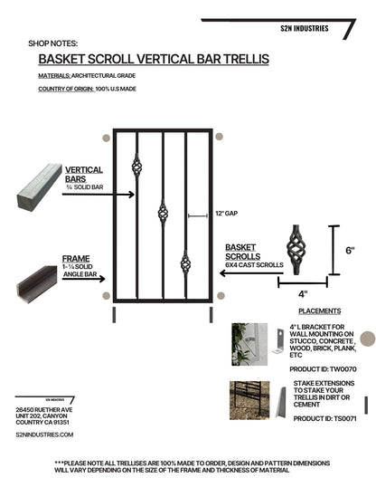 Vertical Basket Scroll Bar Trellis