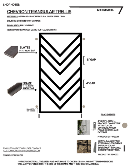 Triangular Trellis Wall Mounted