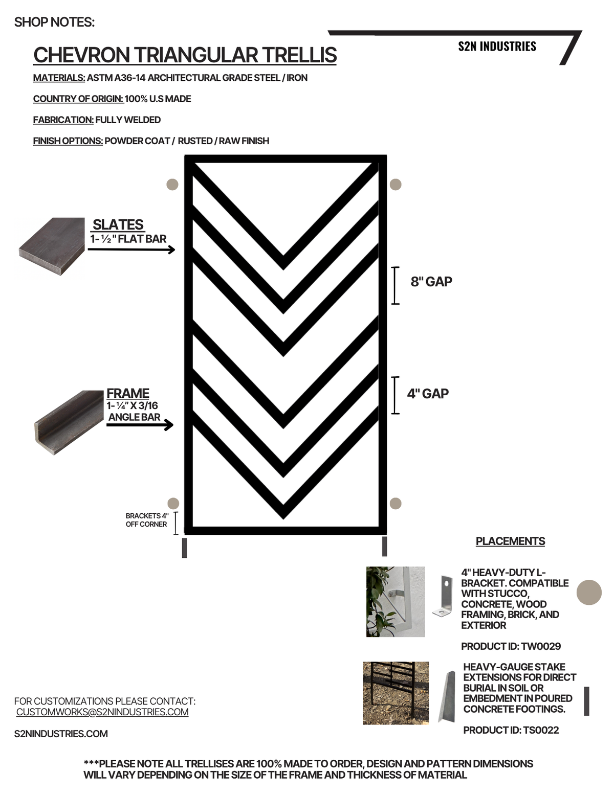 Triangular Grid Stand Alone Trellis Frame