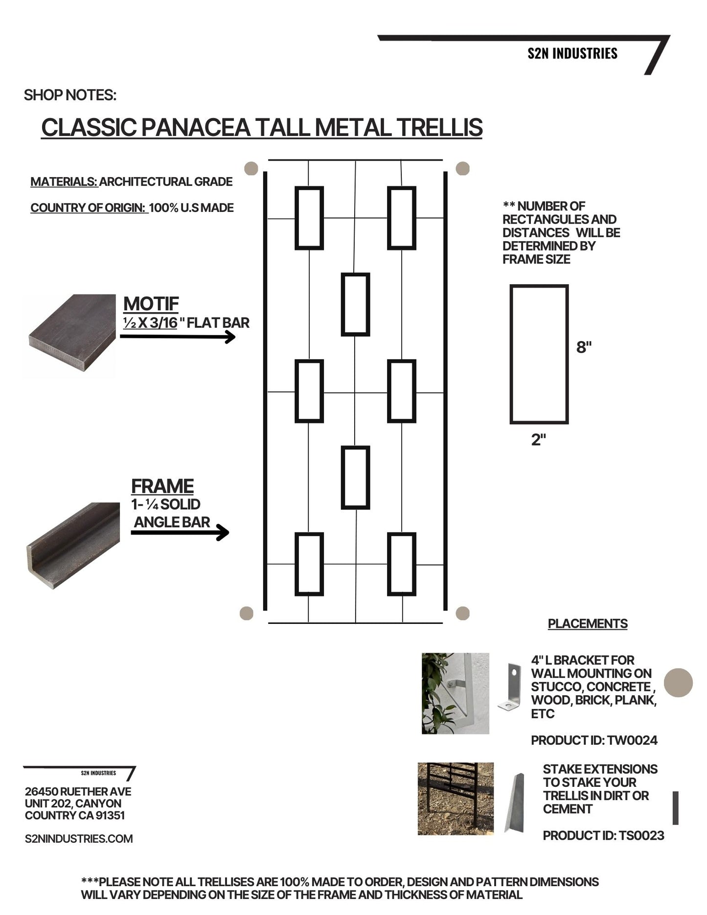 Contemporary Panacea Metal Trellis