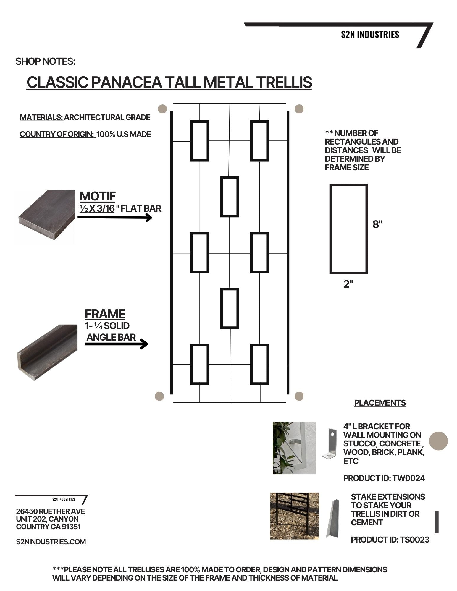 Contemporary Panacea Metal Trellis