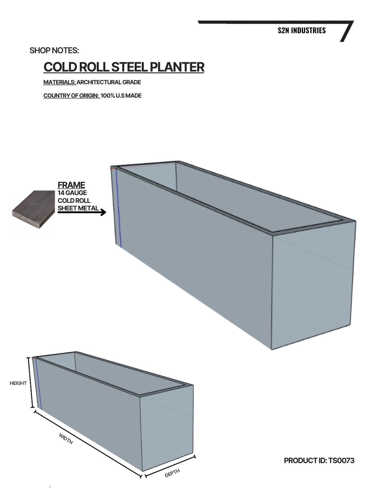 Steel Cold Roll Planter 