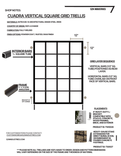 Cuadra Vertical Square Grid Trellis