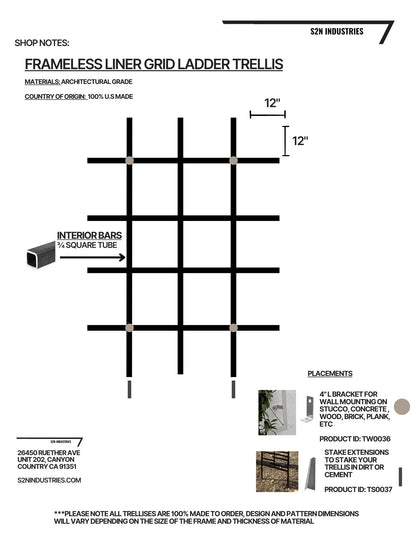 Liner Frameless Grid Ladder Trellis