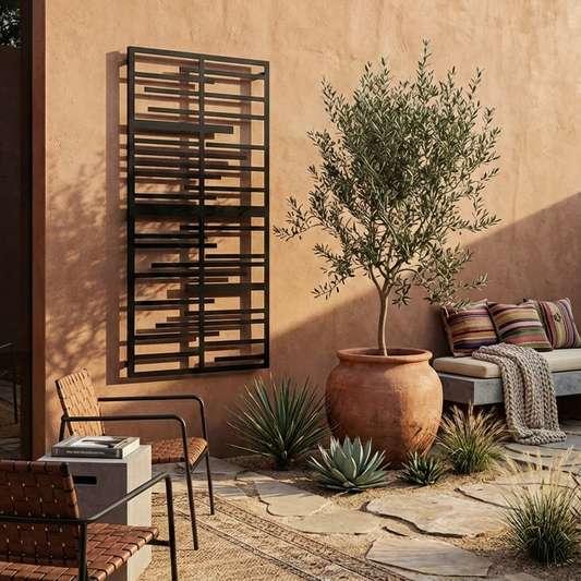 Abstract Latch On Plant Trellis Wall Mounted