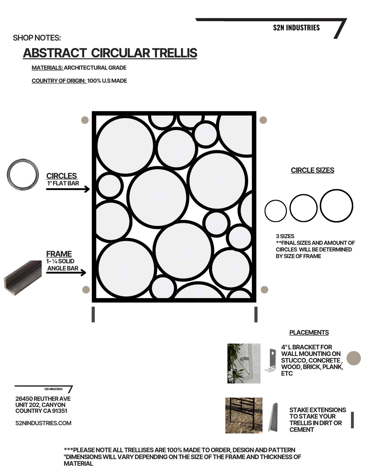 Modern Metal Abstract Circular Trellis Wall Mounted