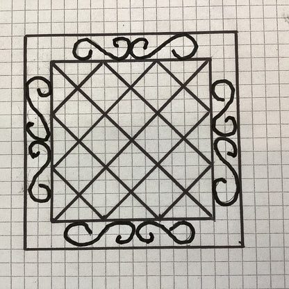 Custom Ornamental Steel Diamond Scroll Wall Trellis