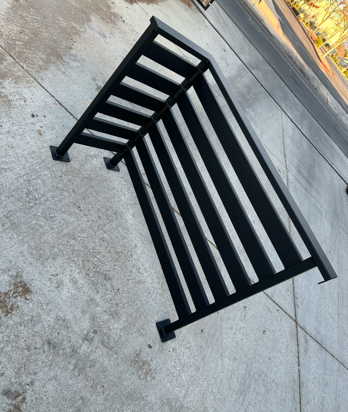 Modern Horizontal Slate Metal Panel Fence
