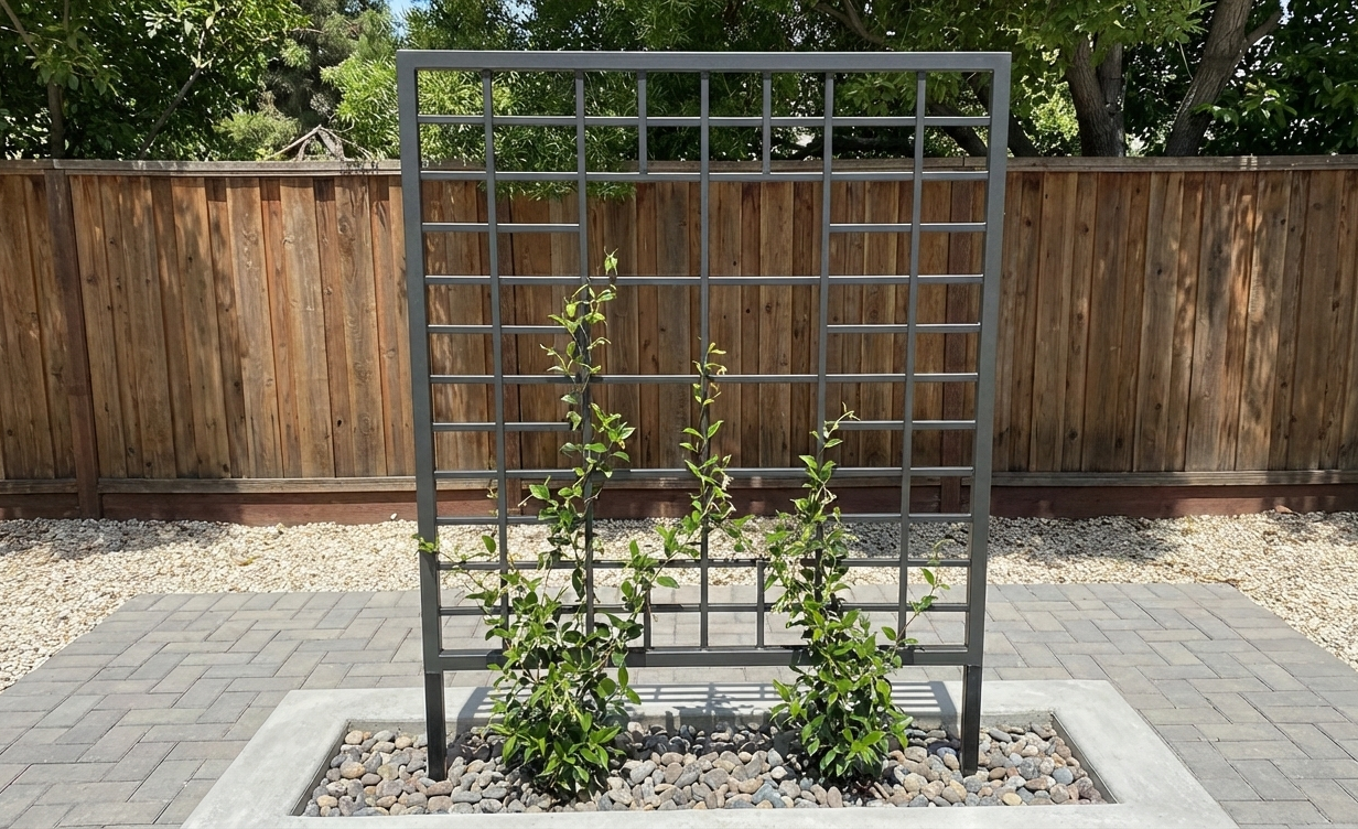 trellis wooden fence Multi Size Square Grid Trellis Fence, Gridwall Panels Living Wall Panel Metal Plant Lattice, 4x2