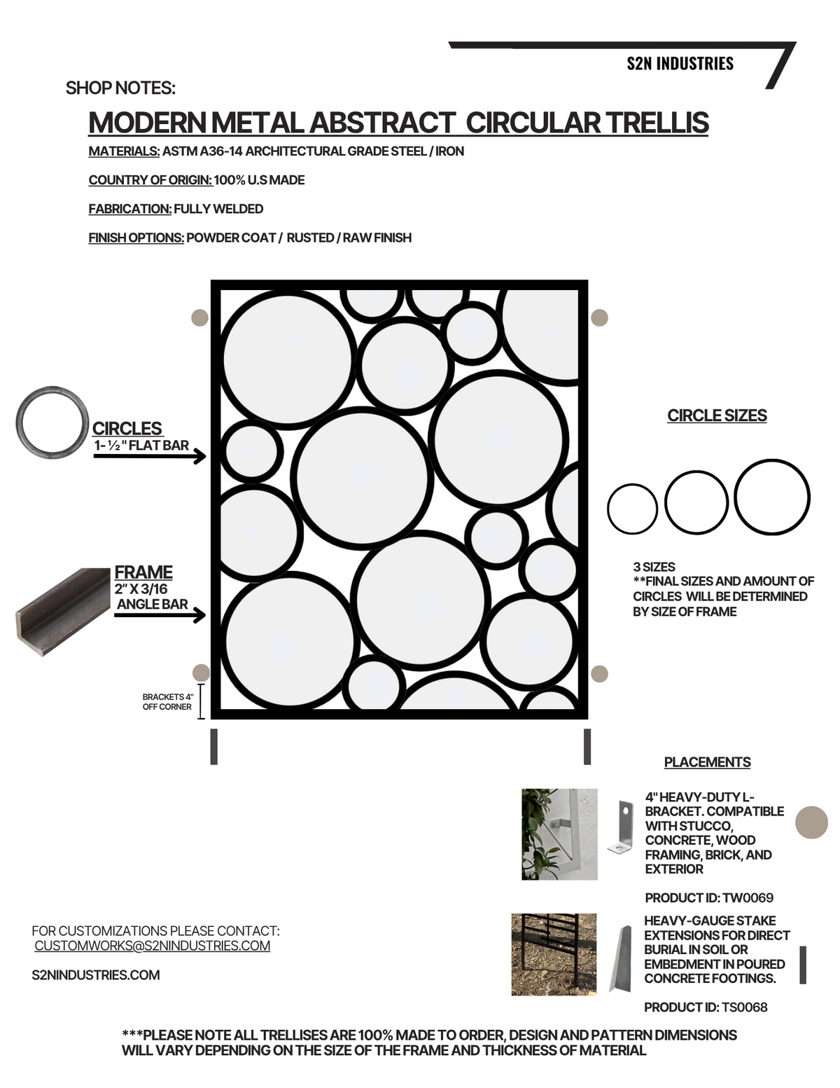 Modern Metal Abstract Circular Trellis Wall Mounted