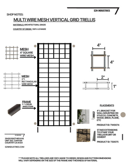 Multi Wire Mesh Vertical Wall Trellis