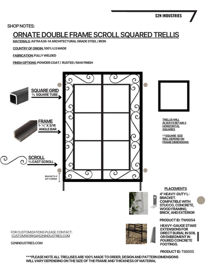 Spanish Scroll Square Stand Alone Trellis