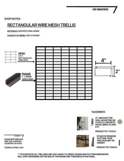 Wire Mesh Rectangular Trellis 