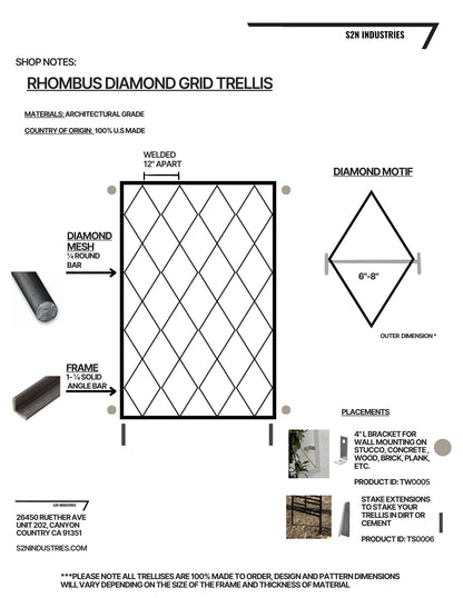 Diamond Grid Rhombus Trellis 