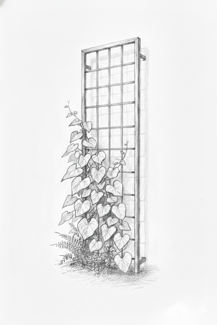 stand alone rectangular mesh trellis