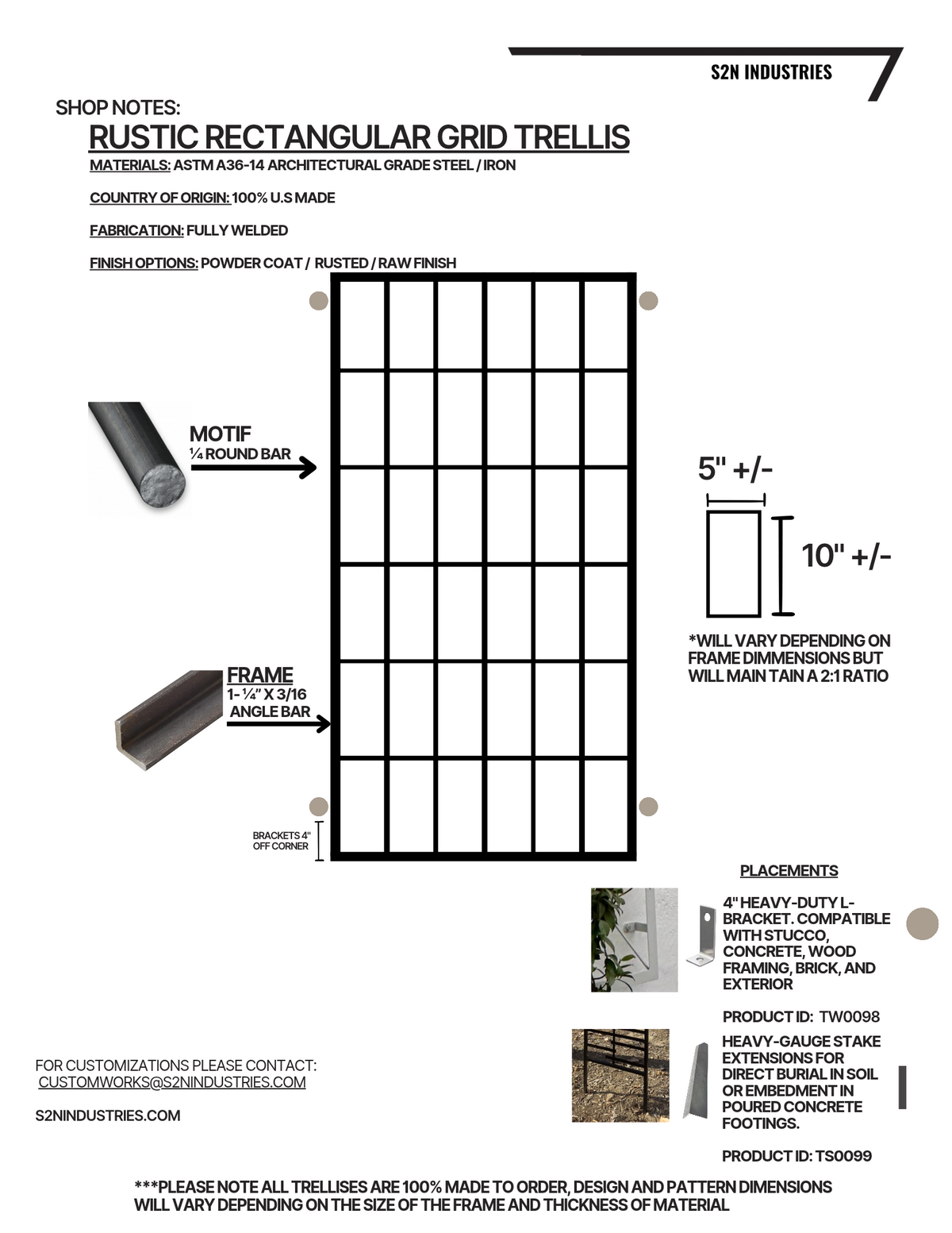Rustic Rectangular Lattice Garden Stand Alone Trellis