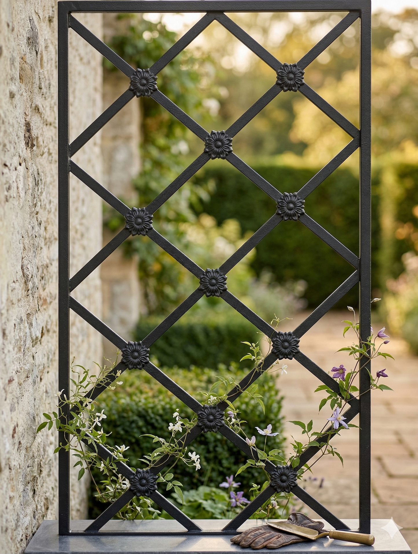 Parisian Rosette Diamond Freestanding Trellis