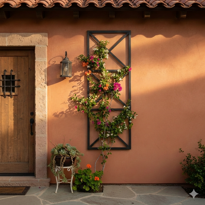 Barn Style Squared Garden Trellis Wall Mounted