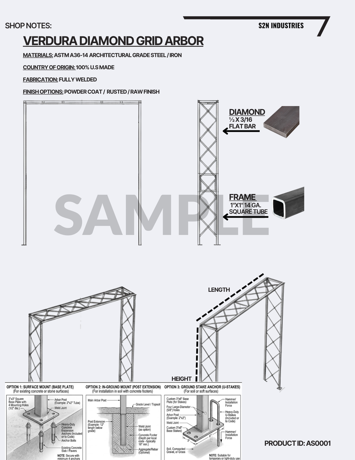 Verdura Diamond Grid Metal Arbor