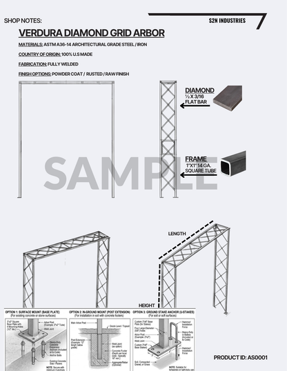 Verdura Diamond Grid Metal Arbor