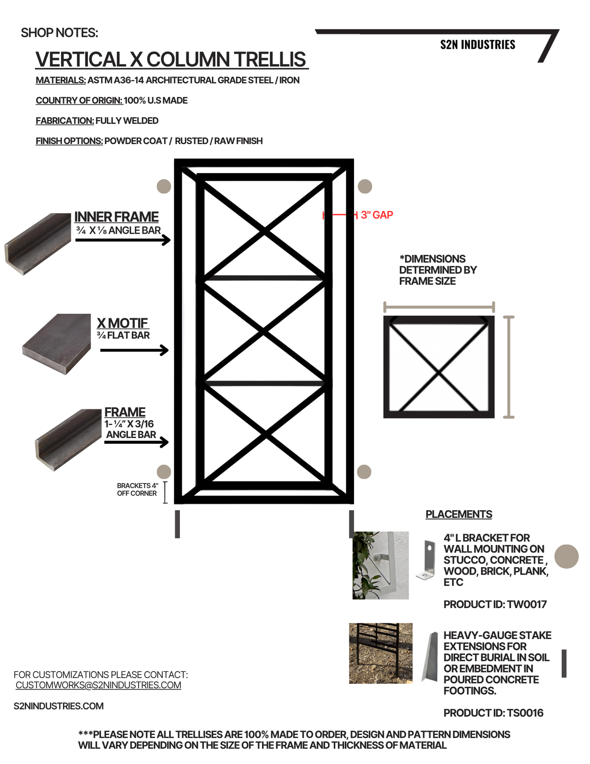 Vertical X Stand Alone Trellis