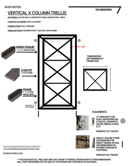 Vertical X Stand Alone Trellis