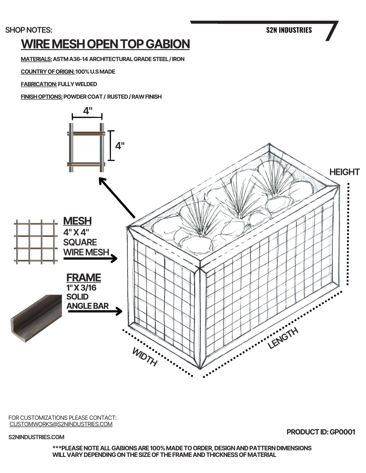 Architectural Grade Rock Wall Gabion Frame