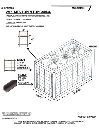 Architectural Grade Rock Wall Gabion Frame