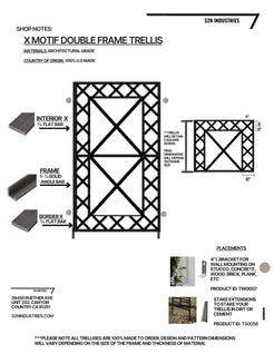 X Motif Double Frame Wall Mounted Trellis – S2N Industries