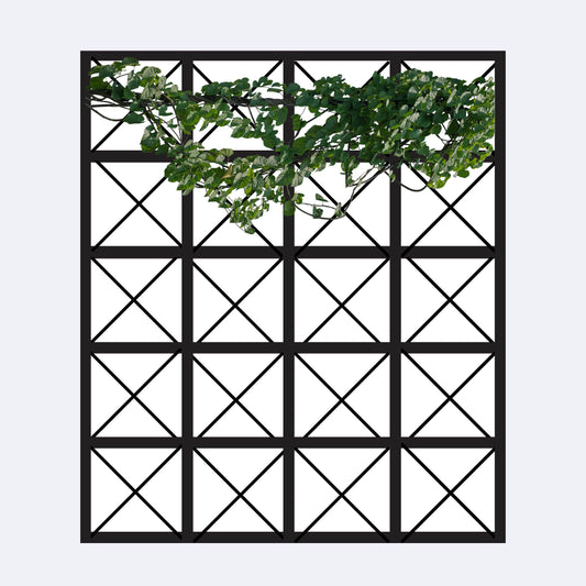 barn style x square trellis for plants