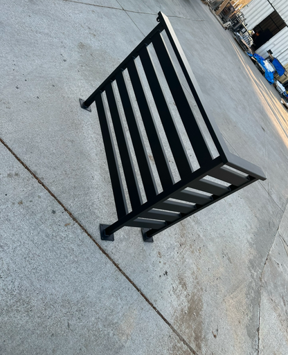 Modern Horizontal Slate Metal Panel Fence