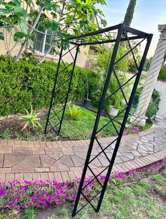 metal diamond arbor for climbing plants