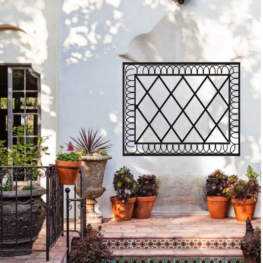 Ornamental Diamond Metal Garden Trellis