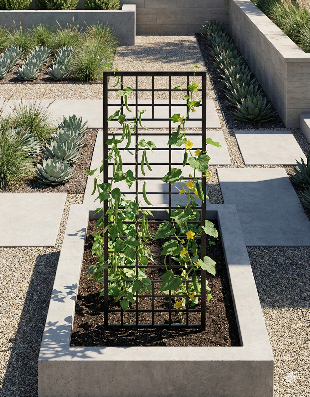 Vertical Planter Trellis - Square Grid X Style Garden Trellis, Wrough ...