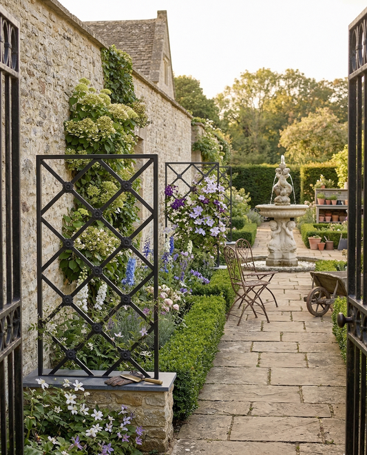 Parisian Rosette Diamond Freestanding Trellis