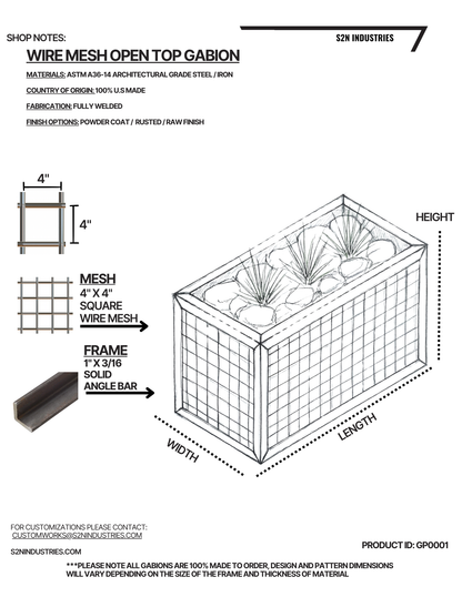 Architectural Grade Rock Wall Gabion Frame