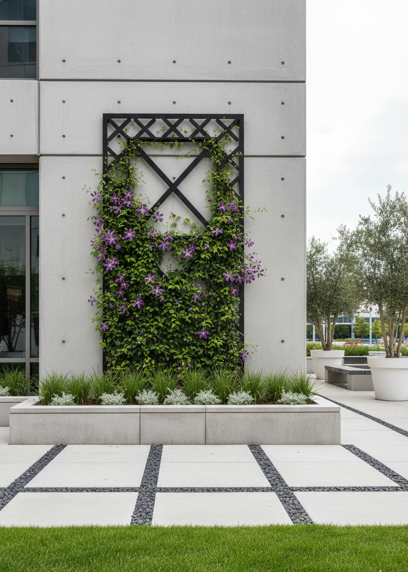 X Motif Double Frame Wall Mounted Trellis